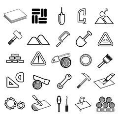 Construction line icon set