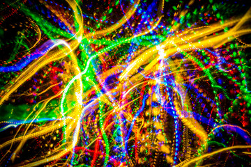 Abstract light painting background images, colorful log exposure images of light streaks.