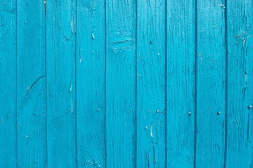 Fototapeta premium Vintage blue wood plank background 