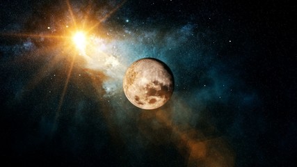 Obraz na płótnie Canvas Realistic Moon from space