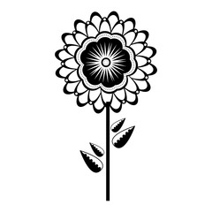 Isolated monochrome flower icon