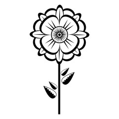 Isolated monochrome flower icon