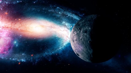Obraz na płótnie Canvas Realistic beautiful Moon from deep space