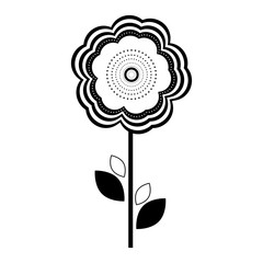 Isolated monochrome flower icon