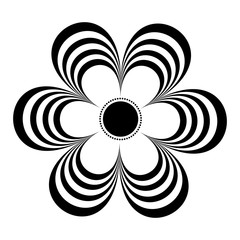 Isolated monochrome flower icon