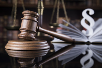 Judges wooden gavel and paragraph