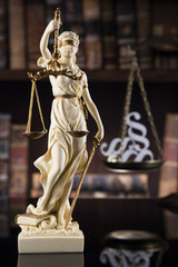Statue of lady justice, Law concept 