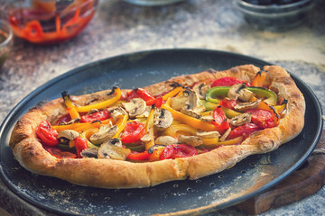 Fresh homemade vegetarian pizza