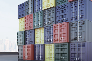 Fototapeta premium Shipment and import concept