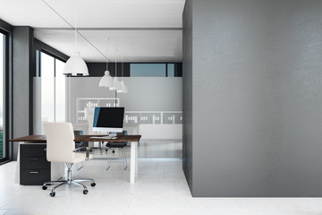 Contemporary office interior with copyspace