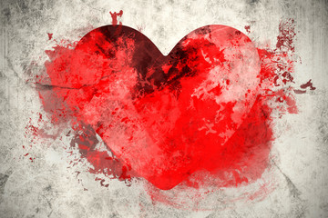 Heart against grey background