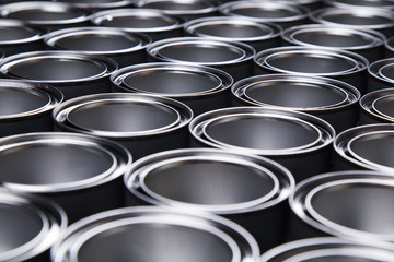 Fototapeta premium Metal tin paint cans