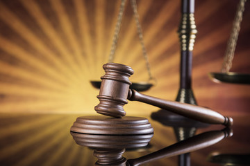 Law wooden gavel barrister, justice concept, legal system concept 