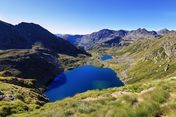 Obraz premium Tristaina high mountain lakes in Pyrenees. Andorra.