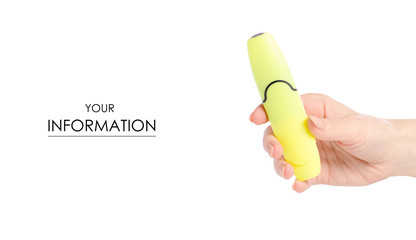 Yellow marker in hand pattern