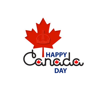 Canada Day lettering isolated on white.  Vector.