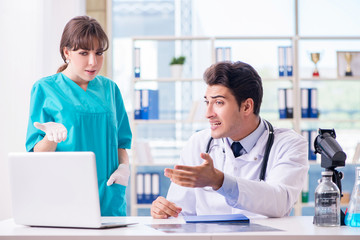 Doctor angry at his assistant due to medical error