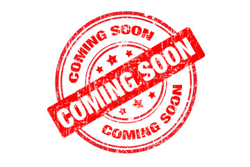 Digitally created "Coming Soon" rubber stamp