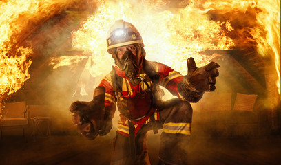 Naklejka premium Rettung im Wohnungsbrand