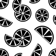 Seamless pattern with black citrus. Vector illustration