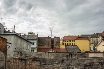 Fototapeta premium backstreet common poor buildings in ghetto district