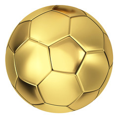 golden soccer ball 3d illustration isolated
