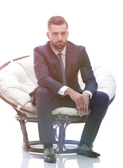 businessman sitting in a comfortable chair