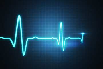 EKG - cardiogram for monitoring heart beat. 3D rendered illustration. - obrazy, fototapety, plakaty