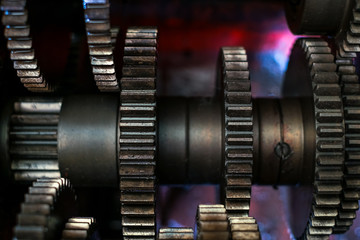 Fototapeta premium engine gear wheels, industrial background