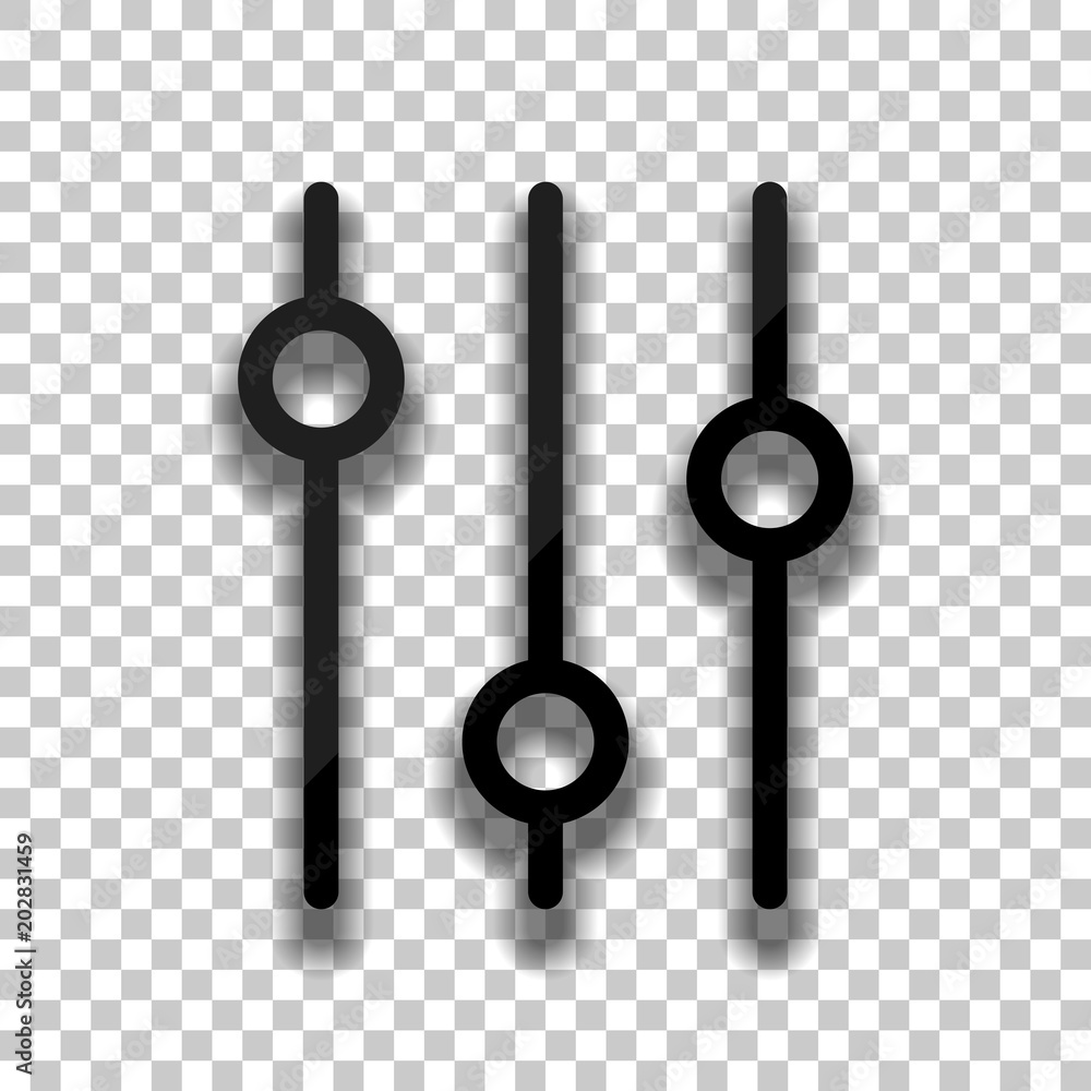 Aufkleber setting. simple icon. black glass icon with soft shadow on transparent background