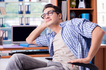 Student studying at home preparing for exam