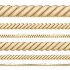Set of seamless ropes of different thickness