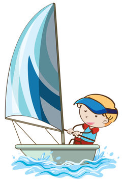 A Boy Sail the Boat