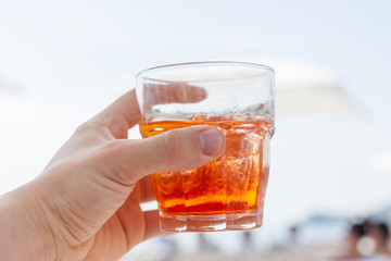 coctail glass in beach club