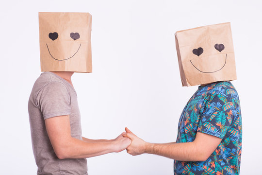 Portrait Of A Happy Gay Love Couple On White Background