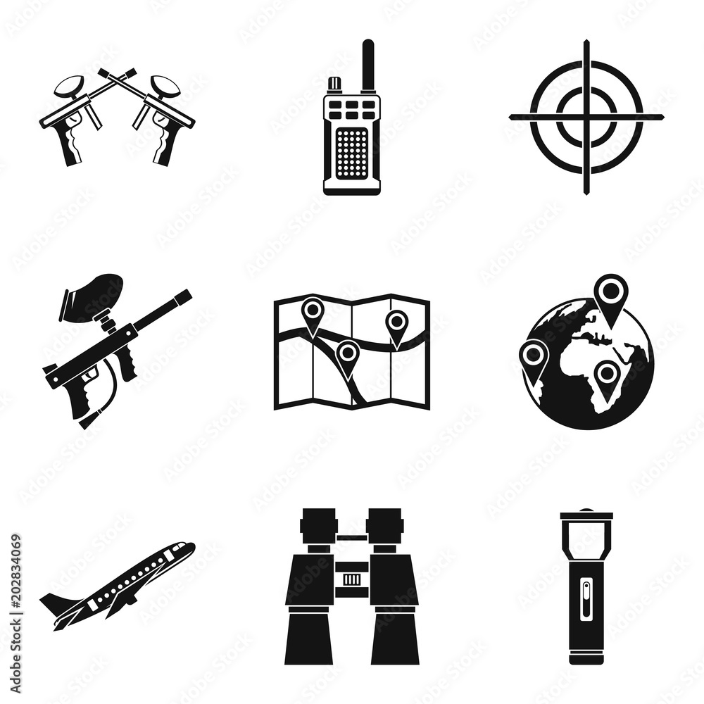 Poster geo location icons set. simple set of 9 geo location vector icons for web isolated on white backgrou