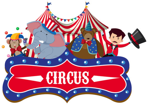 A Circus Banner on White Background