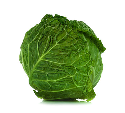 Savoy cabbage isolated on a white background