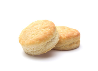 Classic White Biscuits on a White Background
