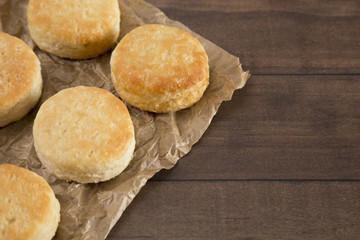 Classic White Biscuits on Baking Paper