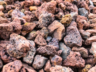 Rock texture from rock pile background. Small stones