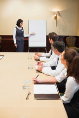 Businesswoman giving presentation