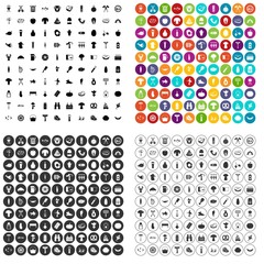 100 barbecue icons set vector in 4 variant for any web design isolated on white