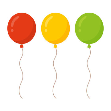 Set of colorful balloons. Red,yellow,green color balloons