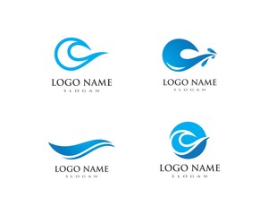 Water Wave symbol and icon Logo Template