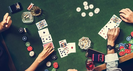 Group of people playing gambling together