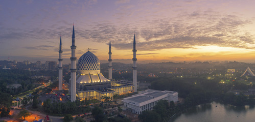 Aerial Photo - Sunrise at a mosque