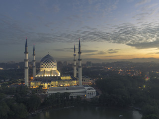 Aerial Photo - Sunrise at a mosque