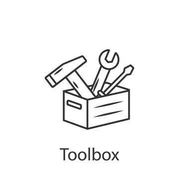 Toolbox vector icon icon. Simple element illustration. Toolbox vector icon symbol design from Construction collection set. Can be used in web and mobile