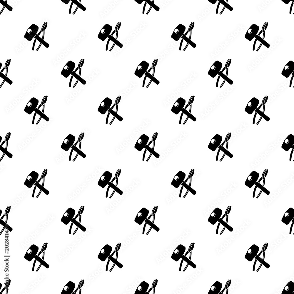 Aufkleber hammer clamping mites pattern vector seamless repeating for any web design